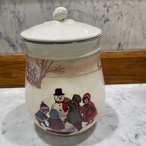 Vintage Hallmark Christmas Canister Cookie Jar